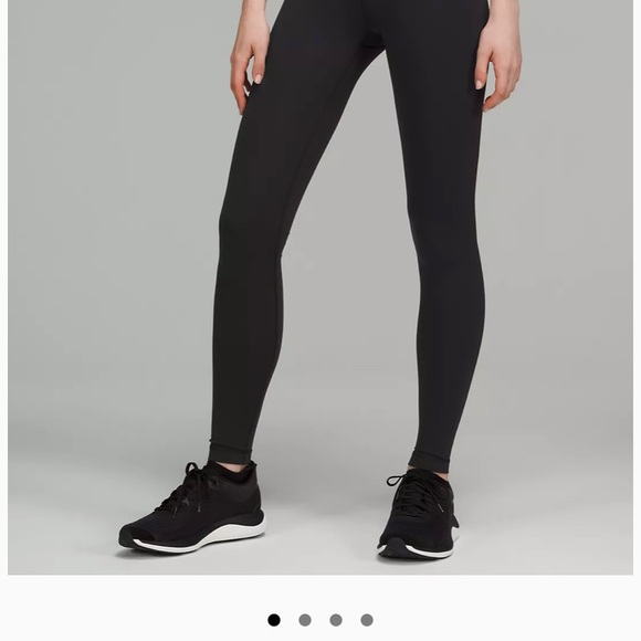 Gently used Lululemon wunder under size 8 full length black leggings - Picture 1 of 4